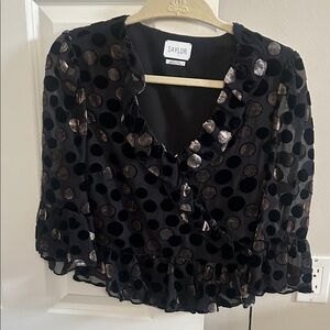 SAYLOR Black Blouse with Silver Dots